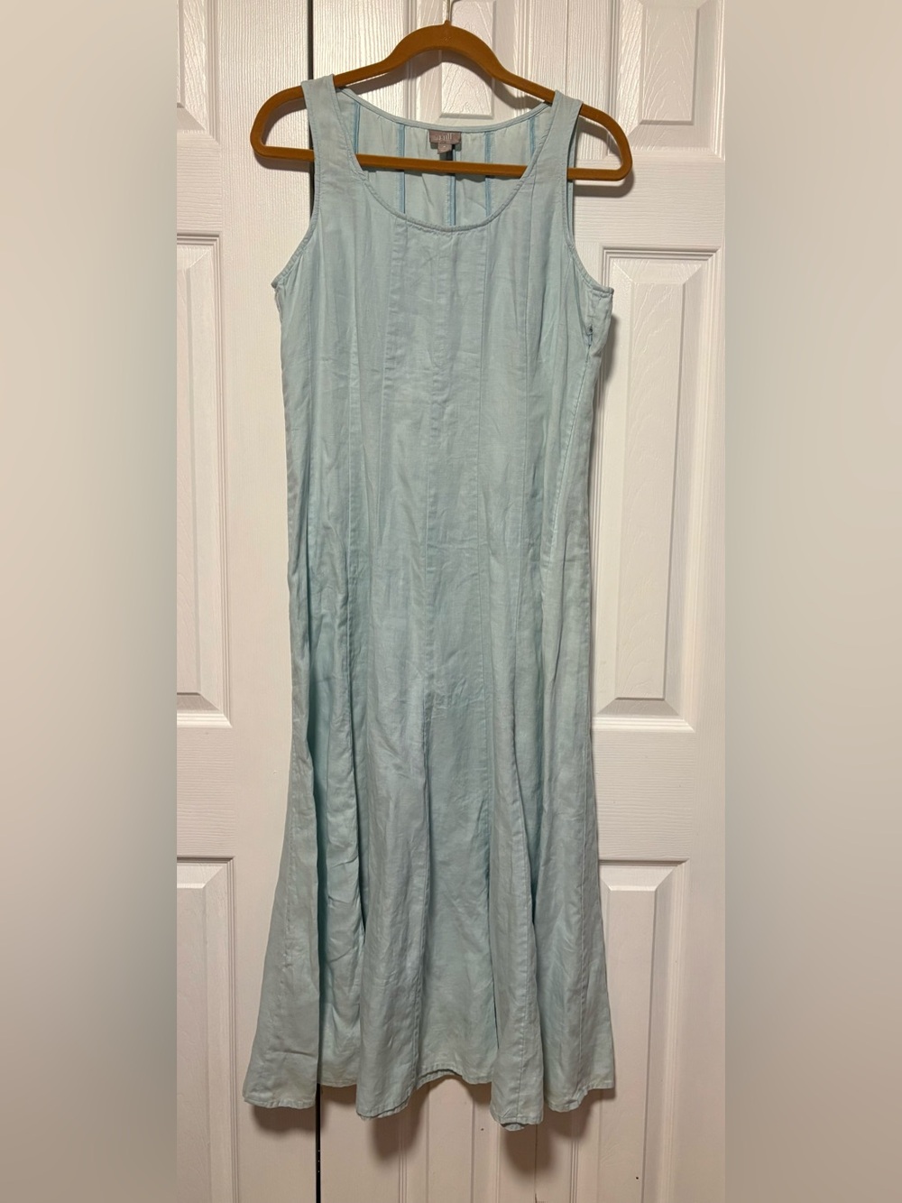 J Jill Beautiful Baby Blue 100% Thick Linen Dress - Casual Elegant